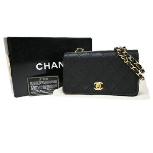 CHANEL CC Mini Matelasse Chain Shoulder Bag Leather Black GHW Vintage